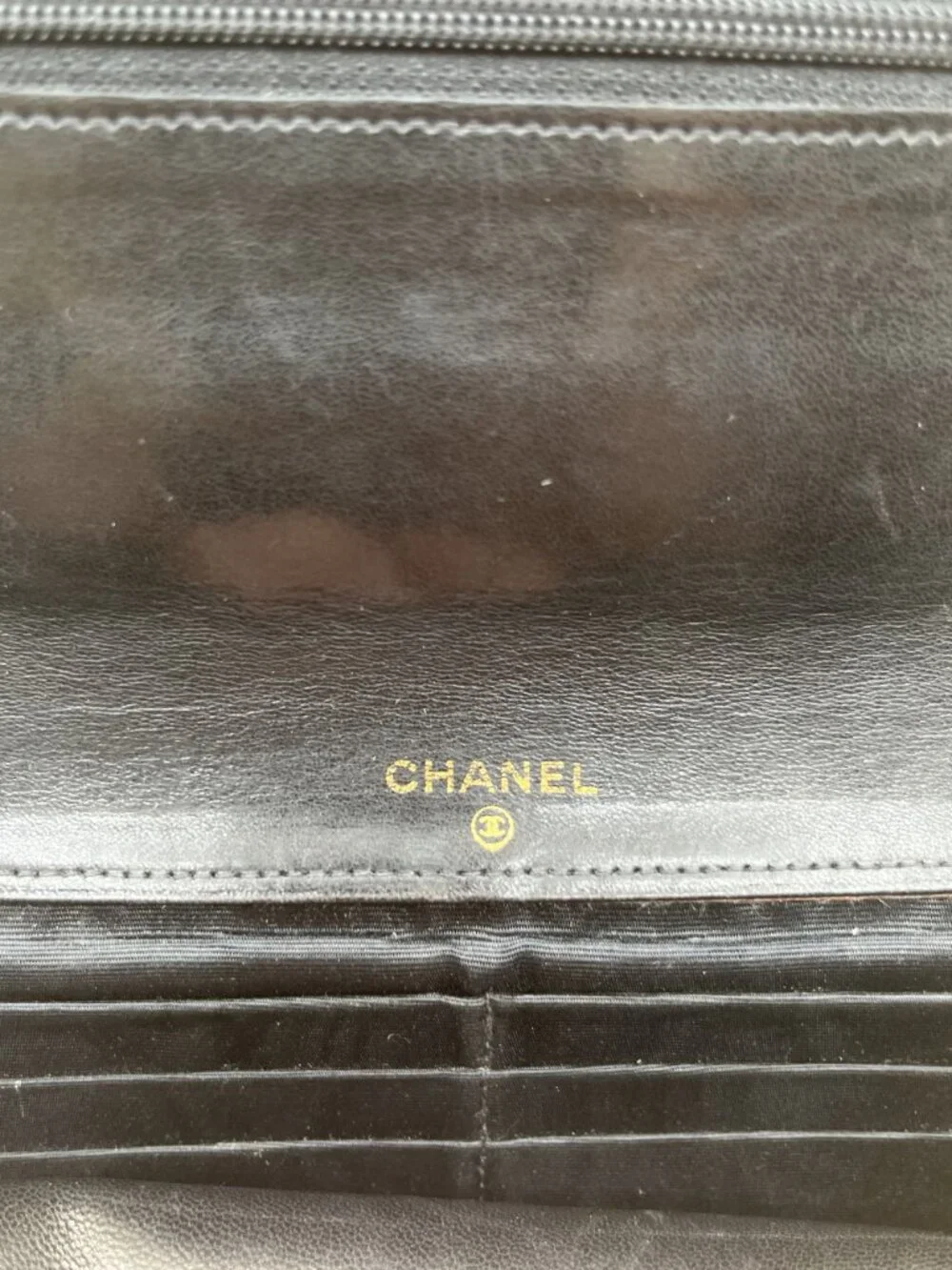 Chanel Timeless CC Long Flap Wallet Black Lambskin Leather with Authenticity Car
